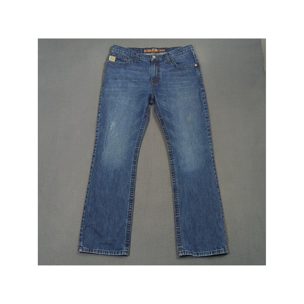 Cinch Jeans Men's 33x32 Fits 34x31 Blue Ian Boot Cut Western Denim Cowboy Rodeo